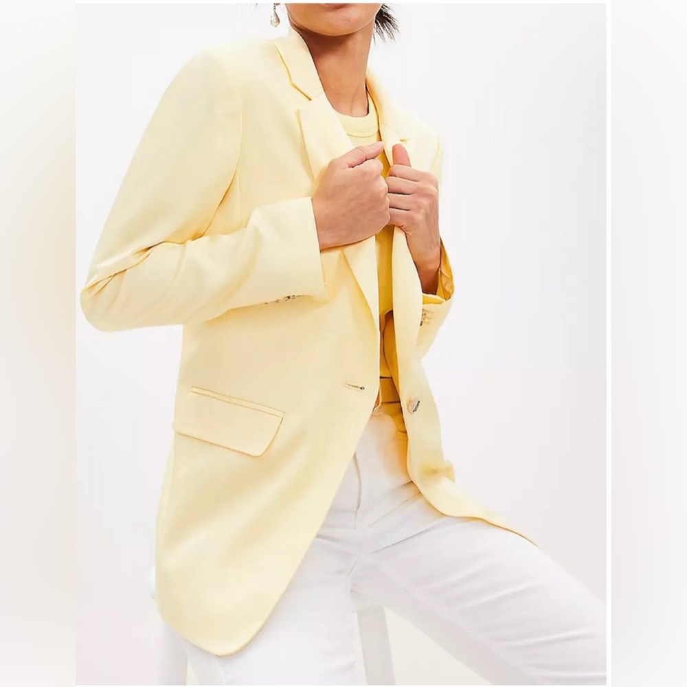 LOFT ANN TAYLOR SUNBEAM YELLOW FLUID MODERN BLAZER JACKET SIZE 6